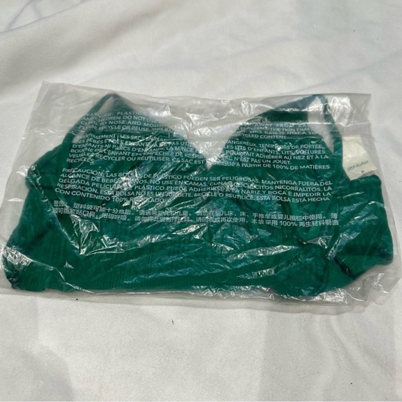 Aerie Green Alpine Cable Lace Longline Bralette Size Medium New with Tag - Picture 6 of 11